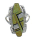 Sterling Silver Turquoise And Jet Inlay Ring Size 6-1/2 AX82335